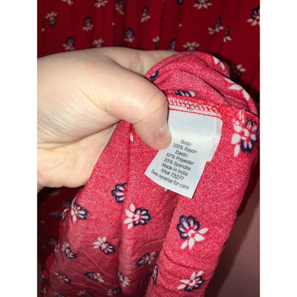 NWT Croft & Barrow red floral midi length dress size small petite - Picture 7 of 8